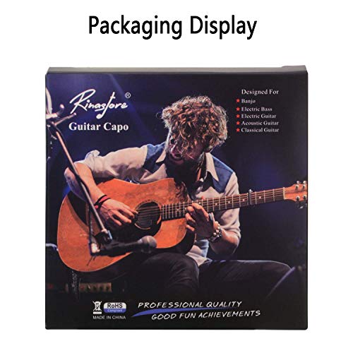 Guitar Capo for Acoustic Guitar and Electric Guitars - Quick Change Clamp Capo for Ukulele and Banjo, Rosewood Color - Thumbnail 6