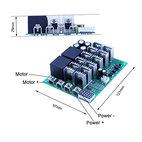 DC Motor Speed Governor Adjustable Reversible Switch Motor Drive 12V 24V 48V 60A with Digital Scale Tachometer
