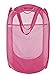 Smart Design Deluxe Mesh Pop Up Square Laundry Hamper w/ Side Pocket & Handles - VentilAir Fabric Collapsible Design - for Clothes & Laundry - Home - (Holds 2 Loads) (14 x 23 Inch) [Pink]