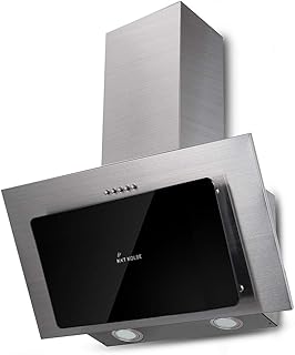 KKT KOLBE Kopffreie Dunstabzugshaube/Wandhaube (60cm / Edelstahl/schwarzes Glas/LED-Beleuchtung / 3 Stufen/Druckknöpfe) BASE604ED