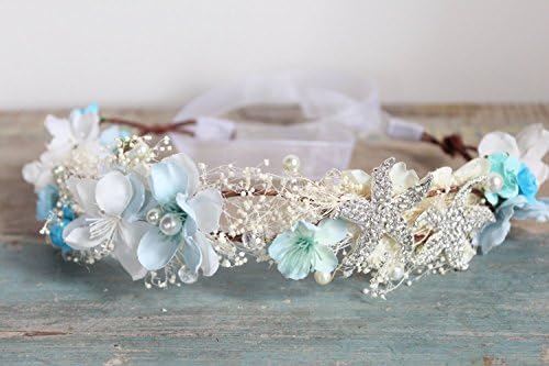 Beautiful Beach Crown, destination wedding, blue, starfish