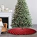 yuboo Buffalo Plaid Christmas Tree Skirt, Red and Black Checkered and Burlap Reversible Tree Mat for Farmhouse Rustic Christmas Decorations&Ornaments