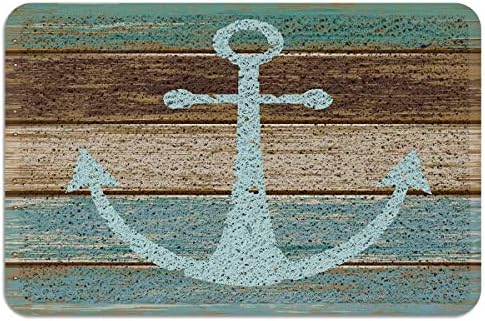 Nautical Anchor Mandala Zentable PVC Doormat Rubber Backing-Non Slip Rustic Entryway Rug Indoor Outdoor Garage Patio High Traffic Areas Shoe Rugs