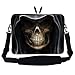 Meffort Inc 15 15.6 inch Neoprene Laptop Sleeve Bag Carrying Case with Hidden Handle and Adjustable Shoulder Strap - Skull Face