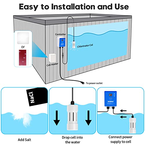 Salt Chlorine Generator, Briidea Chlorine Generator for Hot Tubs & Swim