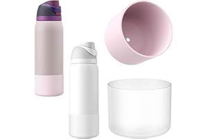 yoelike 2PCS 2 Colors Silicone Water Bottle Boot for Owala, Anti-Slip Protective Sleeve for FreeSip/Twist/Flip, Watter Bottle Accessories, Bottom Bumper Cover, Dishwasher Safe, BPA Free