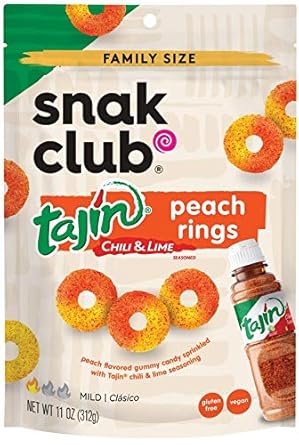 Snak Club Tajin Peach Rings, 11 Ounce 