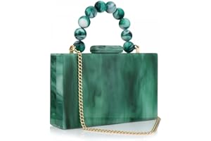 Acrylic Purses Evening Clutch Bag Marbling Handbags for Women Cross Body Bag with Pearl Chain Formal Wedding Prom Party