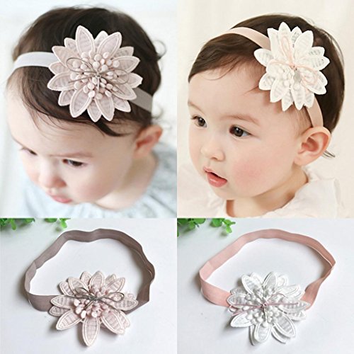 DIGOOD Toddler Baby Girls Boys Flower Ribbon Hairband Party Head Decor Accessories (Pink)