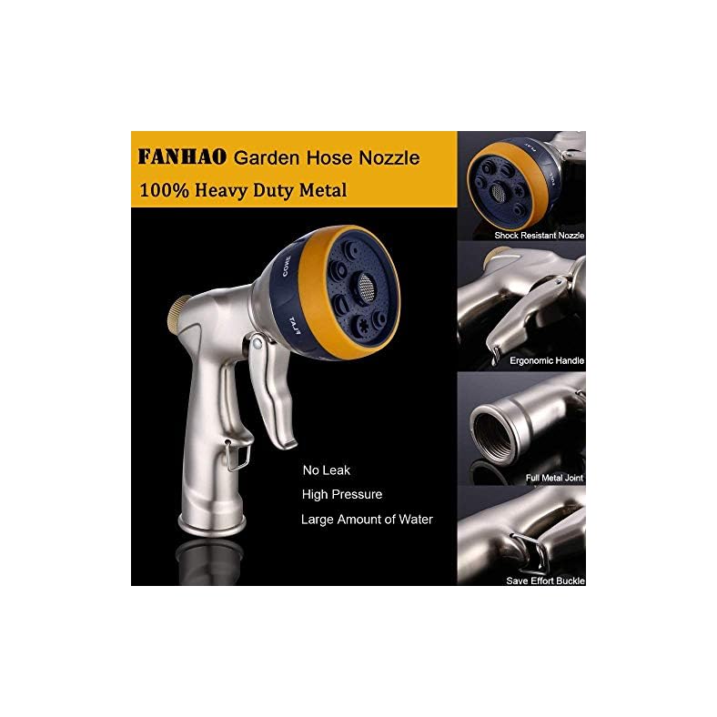 FANHAO Expandable Garden Hose with 100 Heavy Duty Metal Garden Hose