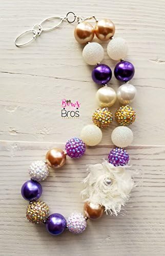 Purple Shabby Chic Bubblegum Necklace, Cake Smash Necklace, Toddler Necklace, Photo Prop Necklace, Beaded Necklace, Birthday Necklace