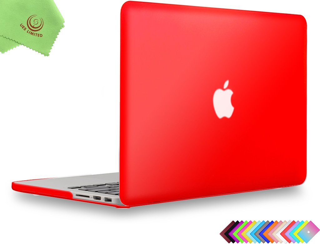 UESWILL Smooth Matte Hard Case Compatible with MacBook Pro (Retina, 13 inch, Early 2015/2014/2013/Late 2012), Model A1502/A1425,No USB-C, No CD-ROM, Red