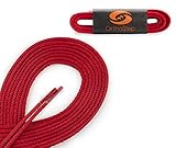 OrthoStep Waxed Very Thin Dress Round Fire Red 30 inch Shoelaces 2 Pair Pack