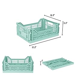 AYKASA Collapsible Storage Bins, Plastic Crate for