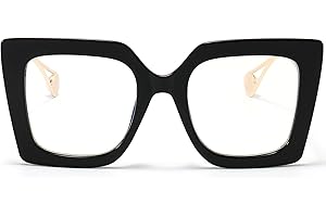 AIEYEZO Oversized Blue Light Glasses for Women, Anti Fatigue Prevent Headache Computer Eyeglasses