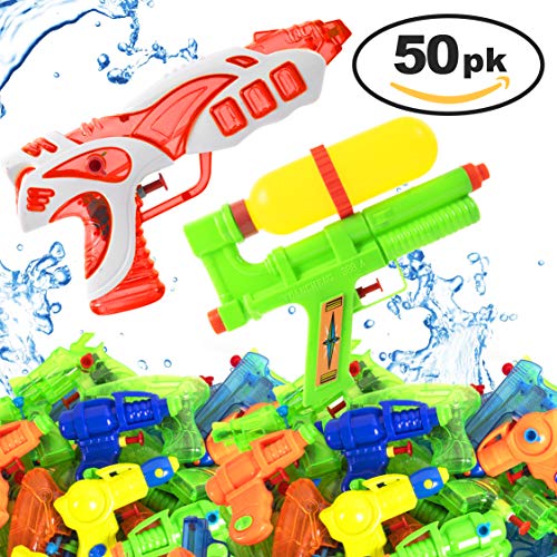 Narwhal Novelties Water Gun (50-Pack) Squirt Gun Assortment; Water Guns for Kids & Squirt Guns for Kids