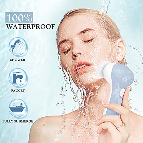 Facial Cleansing Brush Face Scrubber Electric Exfoliating Spin Cleanser Device Waterproof Deep