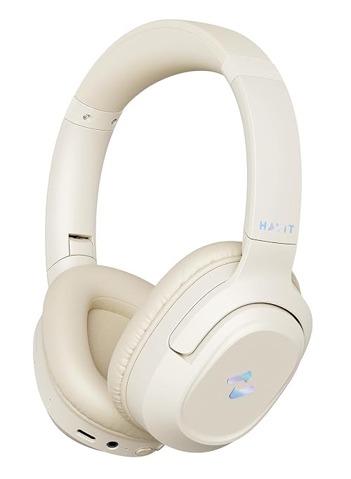 havit Active Noise Cancelling Headphones, Wireless Over Ear Bluetooth Headphones with 60ms Low Latency Game Mode, 50H Playtime, Foldable Overhead Headphones with Deep Bass, Bluetooth 5.4, App Control