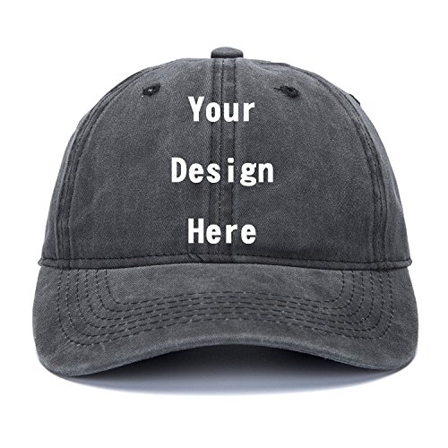 RR&DDXU Customize Your Own Design Text, Photos, Image Logo Adjustable Hat Hiphop Hat Baseball Cap (Black)