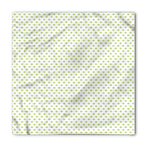 Ambesonne Green Bandana, Vintage Retro Polka Dots, Unisex Head and Neck Tie