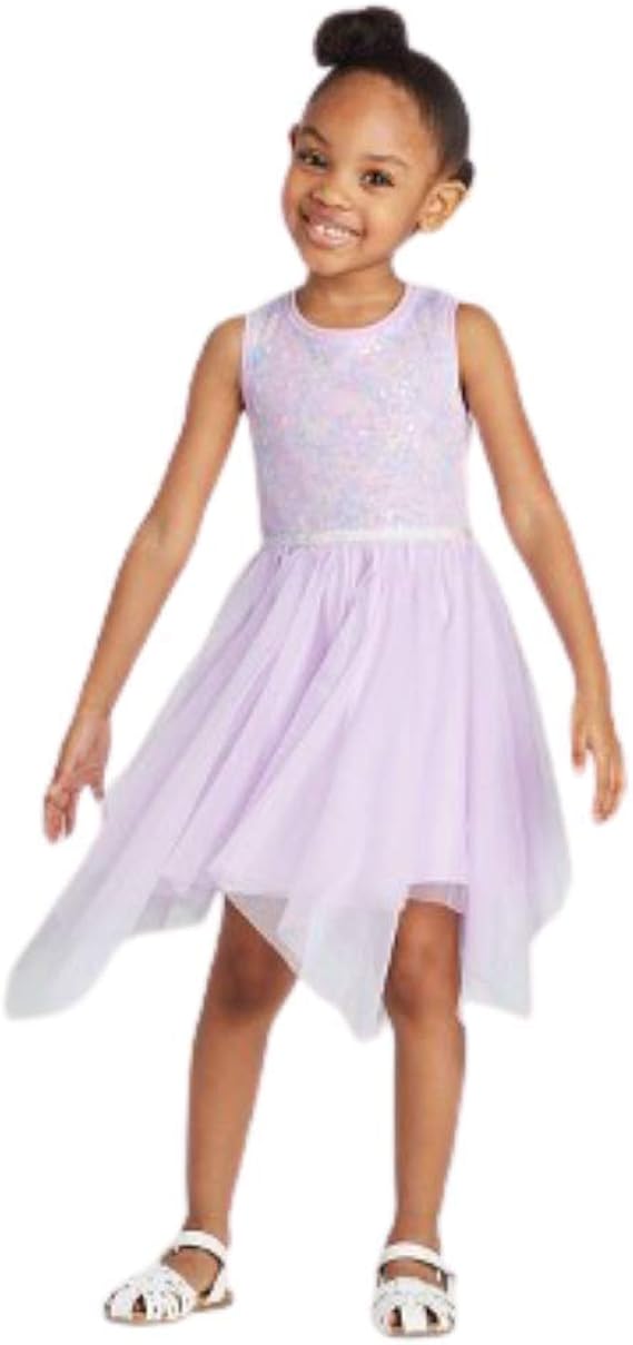 Cat & Jack Toddler Girls' Sequin Fairy Hem Dress (Lilac, 2T
