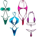 Zhanmai 4 Pcs Womens G String Thong Bikini