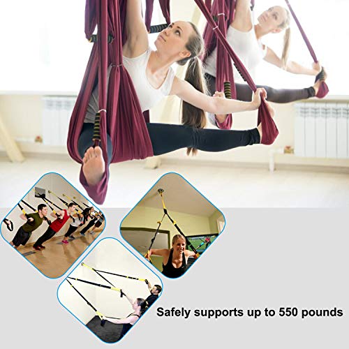 2 Pack Yoga Trapeze Ceiling Hooks Wall Mount Bracket 4 Holes for