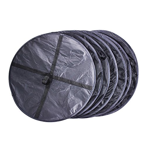 BoHoFarm Herb Drying Rack Herb Dryer Net w/Zippers Black Mesh Tray Dry (D24 xH67 8-Tier, Black w/Green Zippers)