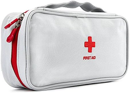 Lanticy First Aid Kit Portable Empty First Aid Pouch Mini Medicine Bag Oxford cloth Medcical Survival Kit Pocket Handy Travel Pills Drugs Package Container Organizer for Home Car Outdoor
