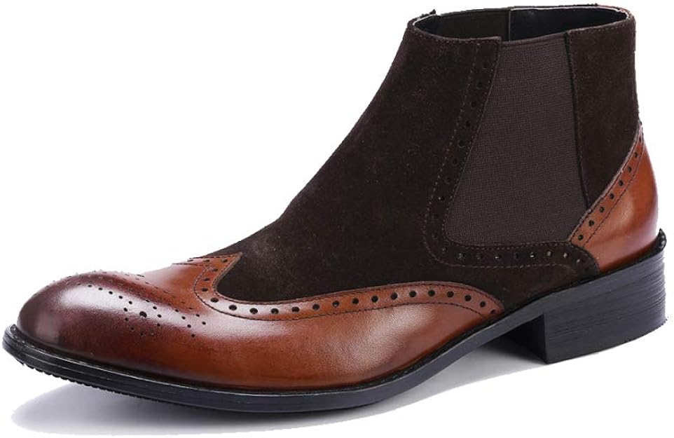 JCZR Men's Business Casual Motorcycle Boots Comfortable and Simple, Brown45 Amazon.co.uk