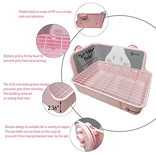 kathson Rabbit Litter Box Toilet, Bunny Potty Trainer Corner Litter Pan