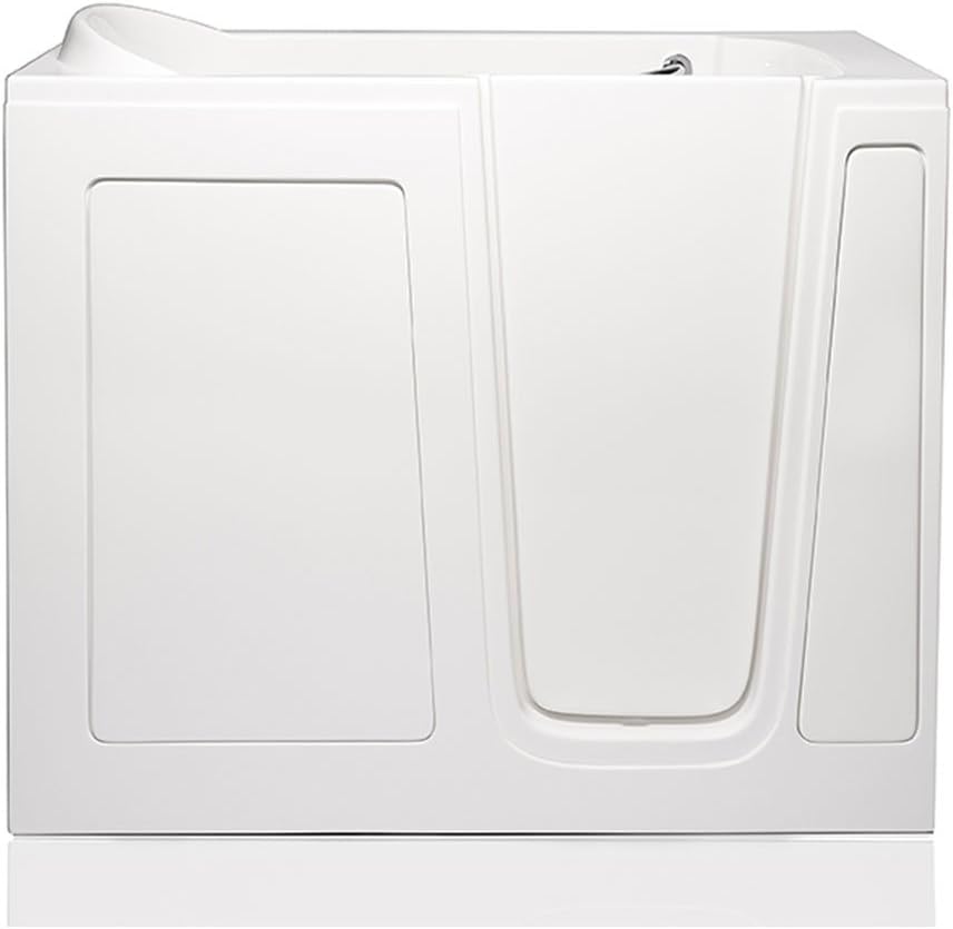 American Tubs CARE2852 28" x 51.25" Air & Hydro Massage Soaker Walk-in Bathtub - Right Drain (White)