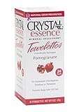 Crystal Essence Mineral Deodorant Towelettes Pomegranate, 24 Count
