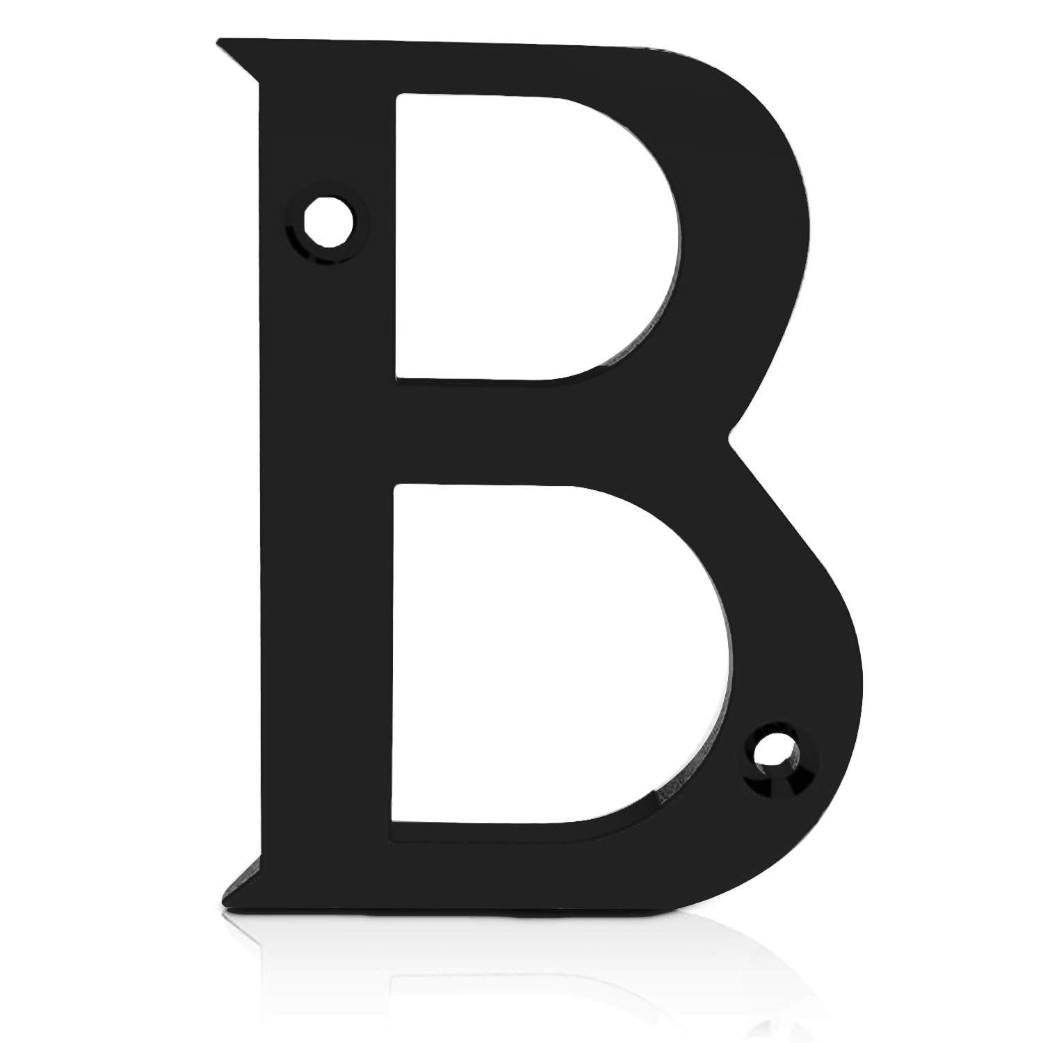 XFORT Matt Black Front Door Letter B, House Number Suitable for All Door Types including Wooden, uPVC, and Composite.