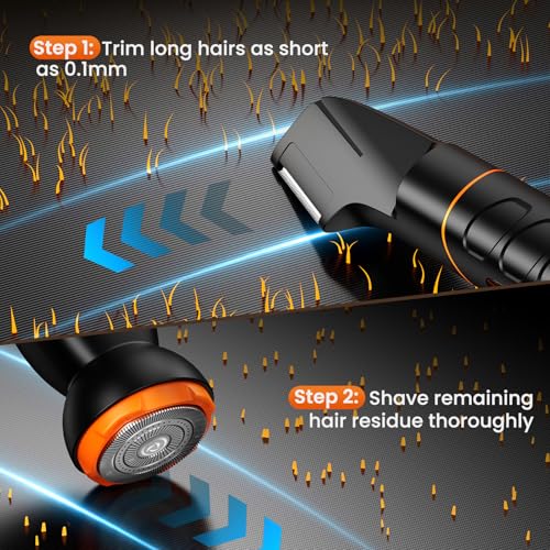 MAXGROOM Manscape All-in-One Body & Pubic Hair Trimmer for Men, No-Nick Groin & Ball Shaver, Waterproof Mens Electric Grooming Kit with LED Display, USB Rechargeable (Black)