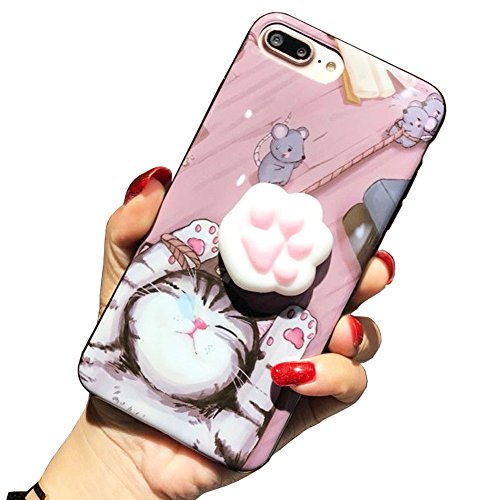 3D kneading Cat iPhone 7 plus Case, 3D Cute Soft Silicone Squishy Kneading Cute Cats Funny Animal Style Case Cover for iPhone 7 plus 5.5 inch