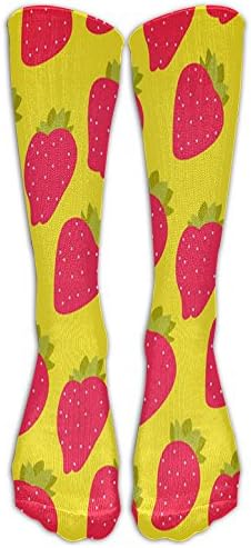 Women's Strawberry Casual Soft Cotton Knee Socks,Fashion Novelty Tube Crew Socks
