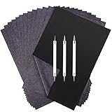 Selizo 100 Sheets Carbon Transfer Paper with Embossing Stylus Set for Wood Tacing Copy