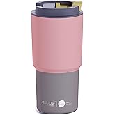 asobu 22oz Extra Large Ceramic-Lined Travel Mug with No Metal Taste-Keeps Flavors True - Double-Wall Vacuum Insulated Coffee Mug with Spill-Proof Pop-Open Lid for Hot Drinks