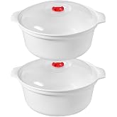 2 PCS Microwave Bowls with Lids Microwave Cookware Ramen Cooker with Handls | Microwavable Bowl Dishes Noodle Cooker Microwave Bowl for Office, College Dorm