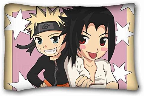 Custom Cotton &amp; Polyester Soft ( Anime Naruto ) Zippered Body Pillow Case Cover Size 20"X30" suitable for Queen-bed PC-Bluish-44814