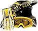 Adult Offroad Helmet Goggles Gloves Gear Combo Yellow Splatter (Medium)