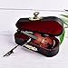 Dengguoli Size 3 inch Mini Violin Dollhouse Miniature Musical Instrument Wooden Model Decor with Bow, Stand Support, and Case