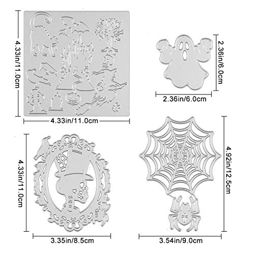 Halloween Cutting Dies, Skull Spider Web Ghost Stencil Die Cuts for Card Making DIY Craft and Gift Wrapping
