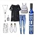 VINRELLA Wine Bottle Umbrellas | Compact, Light, No Drip, Fun Gift, Manual, Waterproof, Anti-UV | Small Folding Bottle Umbrella for Rain - Tribal Blue