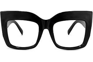 Zeelool Vintage Oversized Thick Cat Eye Glasses for Women with Non-prescription Clear Lens FP0668