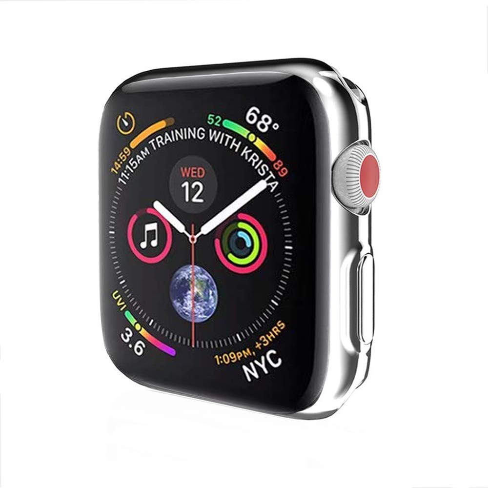 Haotop TPU All-Around Protective Cover Case Compatible for Apple Watch Series 5/4 40mm 44mm(Watch Not Included) (40mm, Silver)