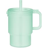 Olababy Clear Sense Silicone Tumbler with Handle & Straw 11 oz, Toddler & Kids Spill Proof Sippy Cup, Leak Resistant, BPA Free Baby Cup, Cupholder Compatible Travel Quencher (Mint, 1 PK)