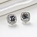 18K White Gold Plated Multicolor Black Cubic Zirconia Stud Earrings for Women Teen Girls Jewelry