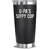 Yanashop88 G-Pa's Sippy Cup Travel Mug Tumbler - 20oz Stainless Steel Funny Father's Day Birthday - New G-Pa Tumbler - Gifts From Son Daughter